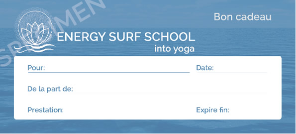 Bon Cadeau - gift voucher - Energy - Surf - Yoga- Pilates - Ecole de Surf Messanges