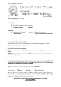 bulletin d'inscription - Energy Surf School à Messanges